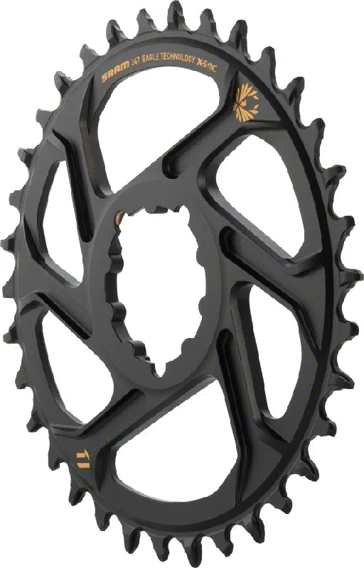 bicycle tire adaptability-SRAM X-Sync 2 Eagle Direct Mount Chainring 34T Boost 3mm Offset Gold Logo