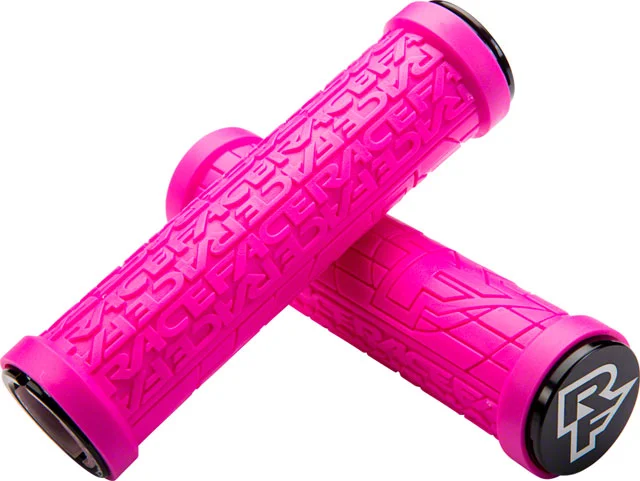 bicycle pedal responsiveness-RaceFace Grippler Grips - Magenta, Lock-On, 30mm