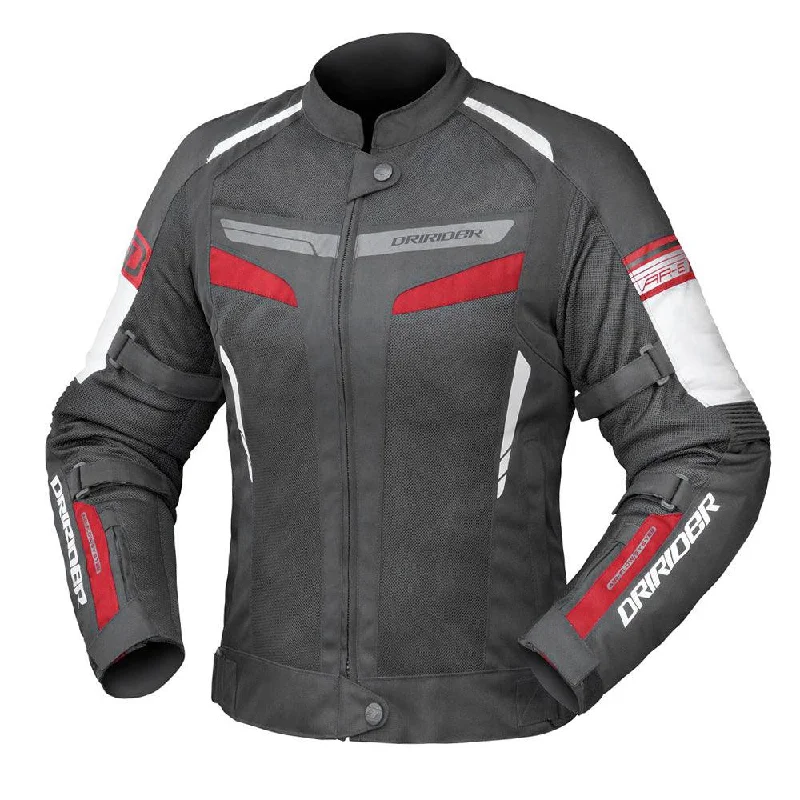 bicycle pad smoothness-DRIRIDER AIR-RIDE 5 LADIES JACKET - BLACK/RED