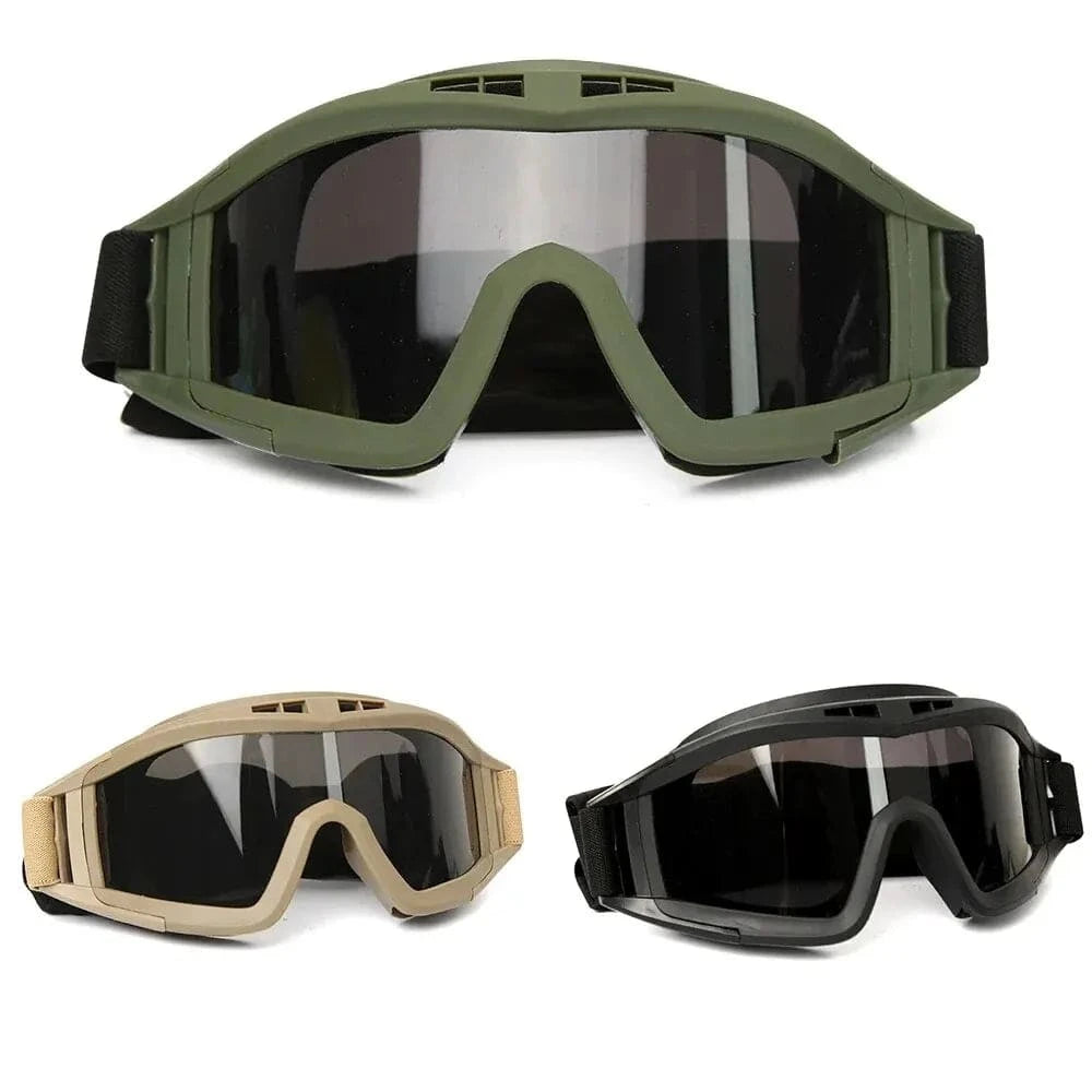 bicycle pad responsiveness-Airsoft Tactical Goggles 3 Lens Windproof Dustproof Shooting Motocross Motorcycle Mountaineering Glasses CS Safe Protection