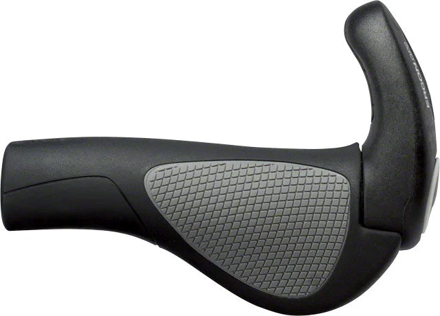 bicycle stem reliability-Ergon GP2 Grips - Black/Gray, Lock-On, Large