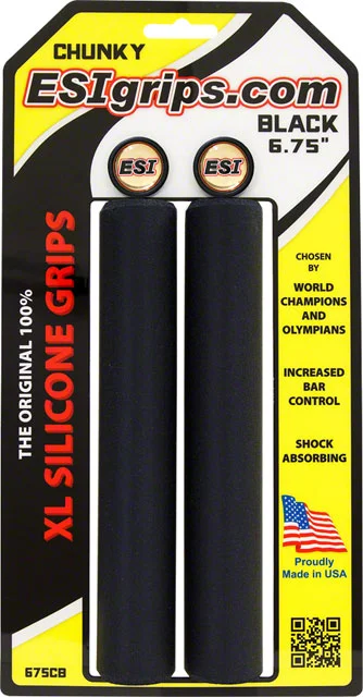 bicycle rotor reliability-ESI XL Chunky Grips - Black