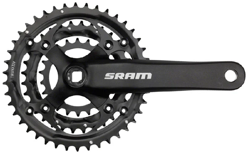 bicycle handlebar performance-SRAM S-600 Crankset - 175mm 8-Speed 42/32/22t 104/64 BCD Square Taper JIS Spindle Interface BLK