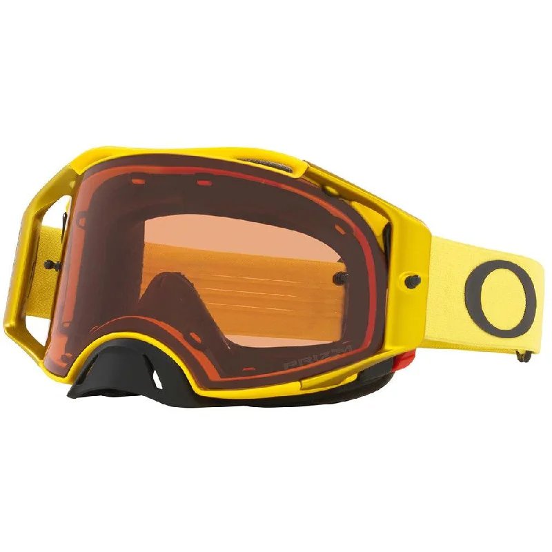 bicycle valve toughness-OAKLEY AIRBRAKE MOTO YELLOW GOGGLES 2021 - PRIZM MX BRONZE