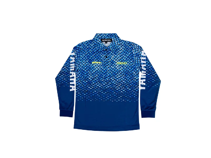 bicycle brake efficiency-Yamaha Kids Scale Fishing Shirt - Blue