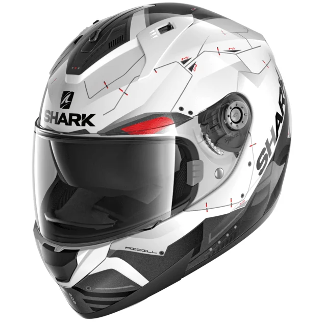 bicycle valve efficiency-SHARK RIDILL MECCA HELMET - WHITE/BLACK/RED