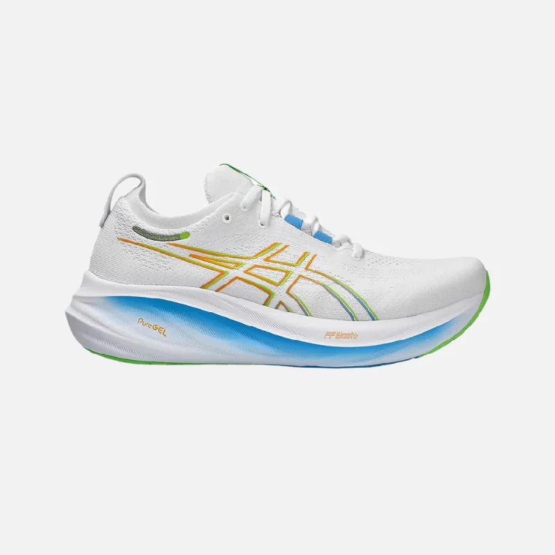 bicycle frame capacity-Asics GEL-NIMBUS 26 Men's Running Shoes - White/Waterscape