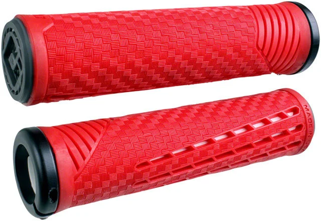 bicycle chain weight-ODI CF Grips - Lock-On, Red/White