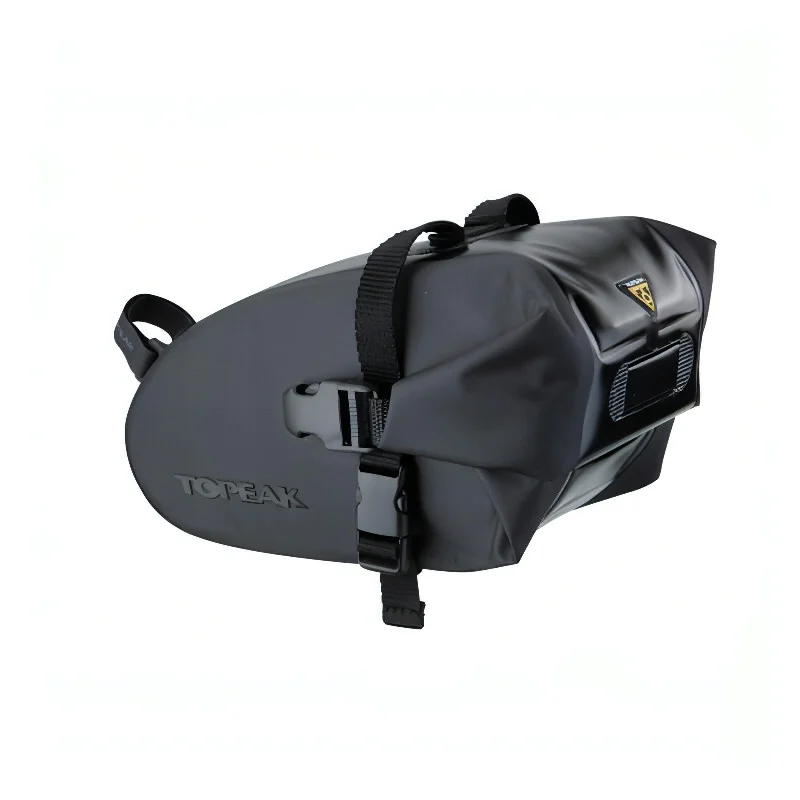 bicycle seatpost reliability-Topeak Drybag Wedge Strap Large Saddle Bag - Black