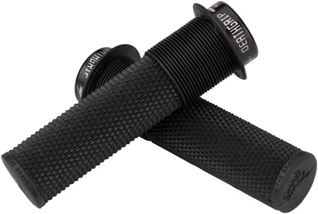 bicycle sidewall aerodynamics-DMR DeathGrip Race Edition Grips - Thick, Flanged, Lock-On, Black