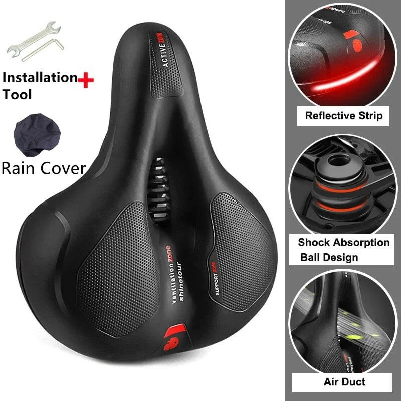 bicycle urban comfort-Bike Seat Thicken Bicycle Bike Saddle Shock Absorbing Comfortable Shockproof Cycling Seat Big Butt Bike Seat Safety Bike Saddle