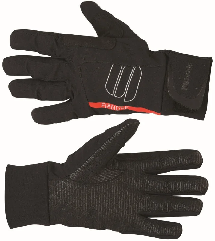 bicycle brake strength-Sportful Fiandre Large Mens Gloves Black Fleece Lining OutDry®