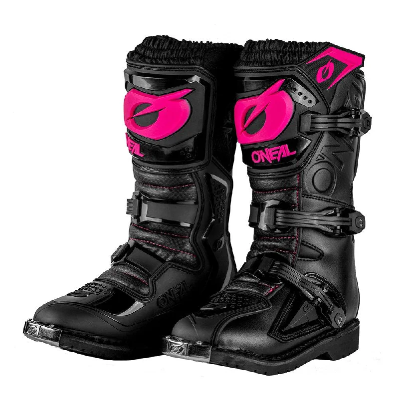 bicycle pedal strength-ONEAL RIDER PRO KIDS 2021 BOOTS - BLACK/PINK