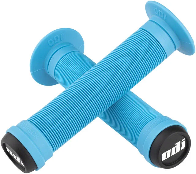 bicycle shoe robustness-ODI Longneck ST Grips - Aqua, Flange