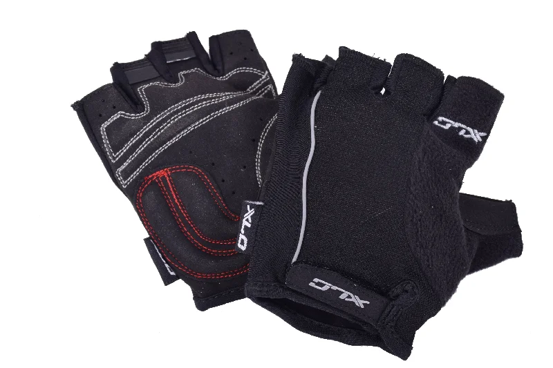 bicycle seatpost ergonomics-XLC ADULT LIGHTWEIGHT CYCLING RACE TRACK MITTS MULTI MATERIAL FINGERLESS PADDED GLOVES BLACK LARGE