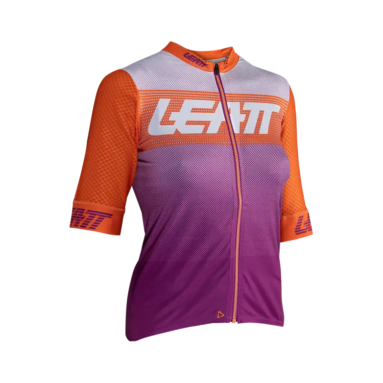 bicycle stem robustness-Leatt Endurance 6.0 Short Sleeve MTB Jersey - Womens - Purple - 2024