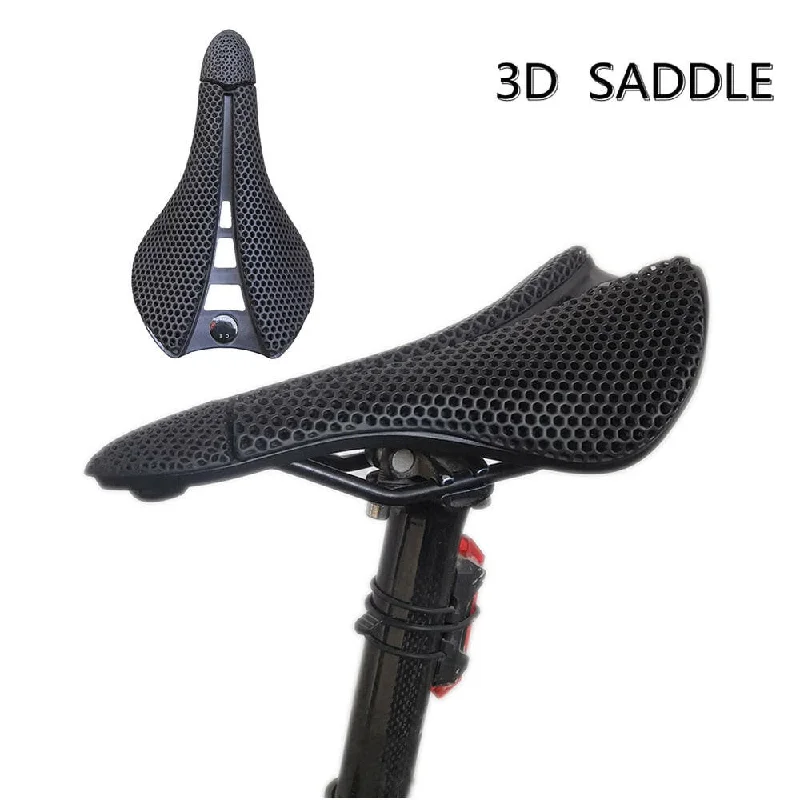 bicycle parts comfort-BALUGOE Bicycle 3D Printed Saddle Comfortable Road Bike MTB Seat Cozy Honeycomb Cushion Carbon Mountain Bike 3D Seat Cushion