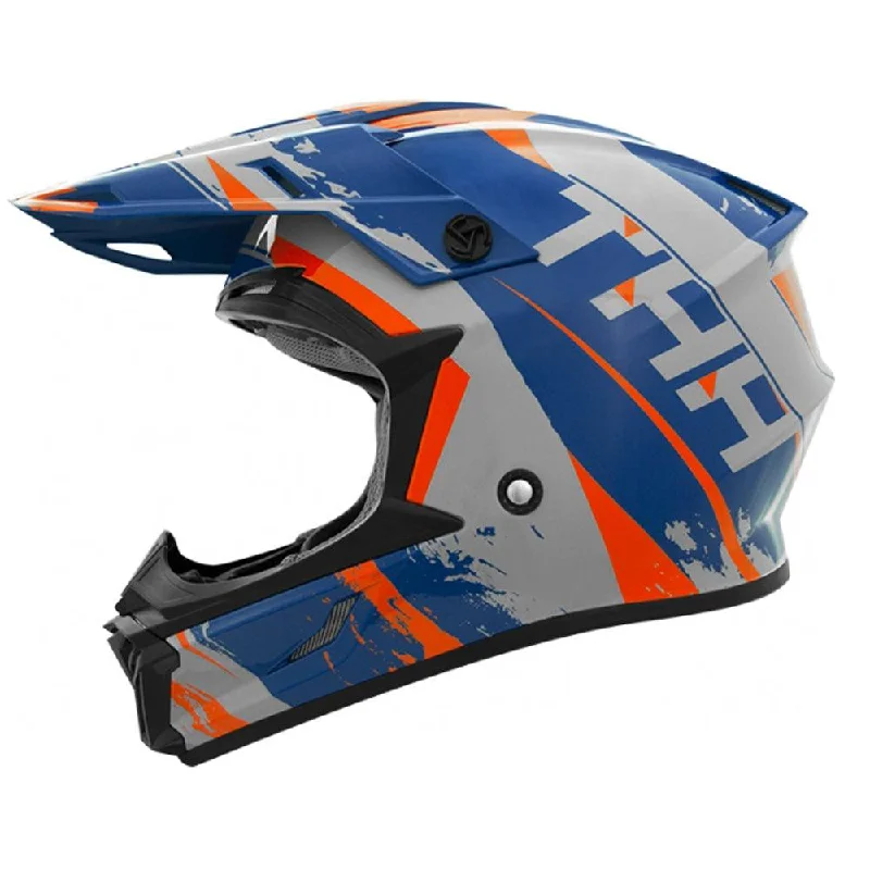 bicycle pad grip-THH T710X RAGE HELMET - MATT BLUE/ORANGE