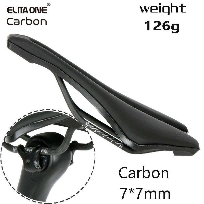 bicycle rotor smoothness-ELITAONE Bicycle Saddle 245*139mm Ultralight 126g MTB/Road Bike Front Seat Mat Carbon Rail 7*7mm