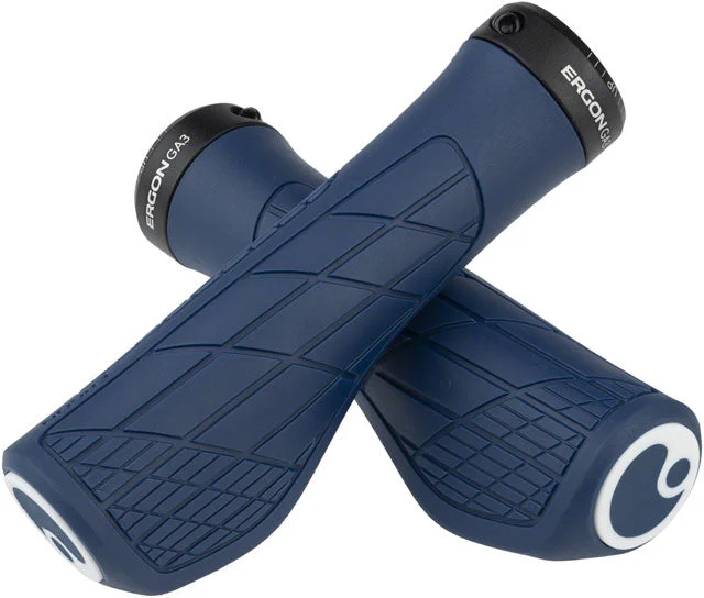 bicycle stand control-Ergon GA3 Grips - Nightride Blue, Lock-On, Small