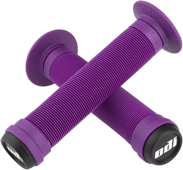 bicycle wheel aerodynamics-ODI Longneck ST Grips - Purple, Flange