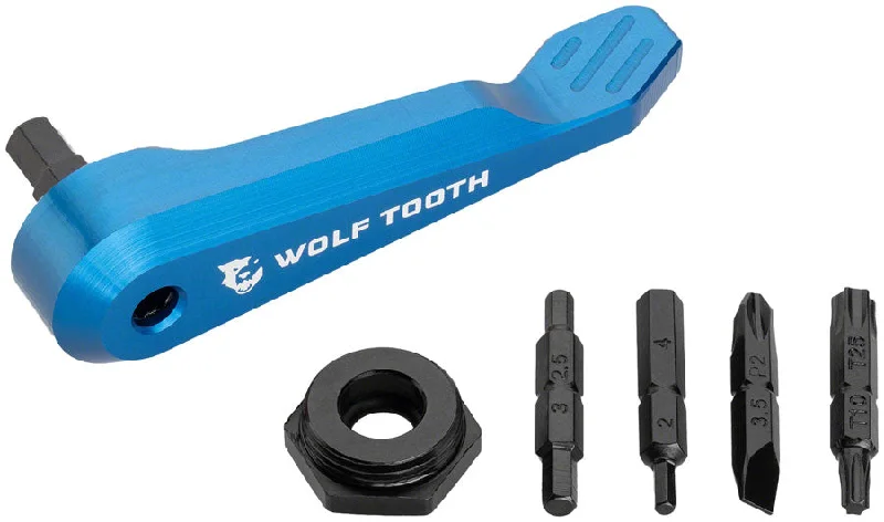 bicycle pad responsiveness-Wolf Tooth Components Axle Handle Multi-Tool Blue