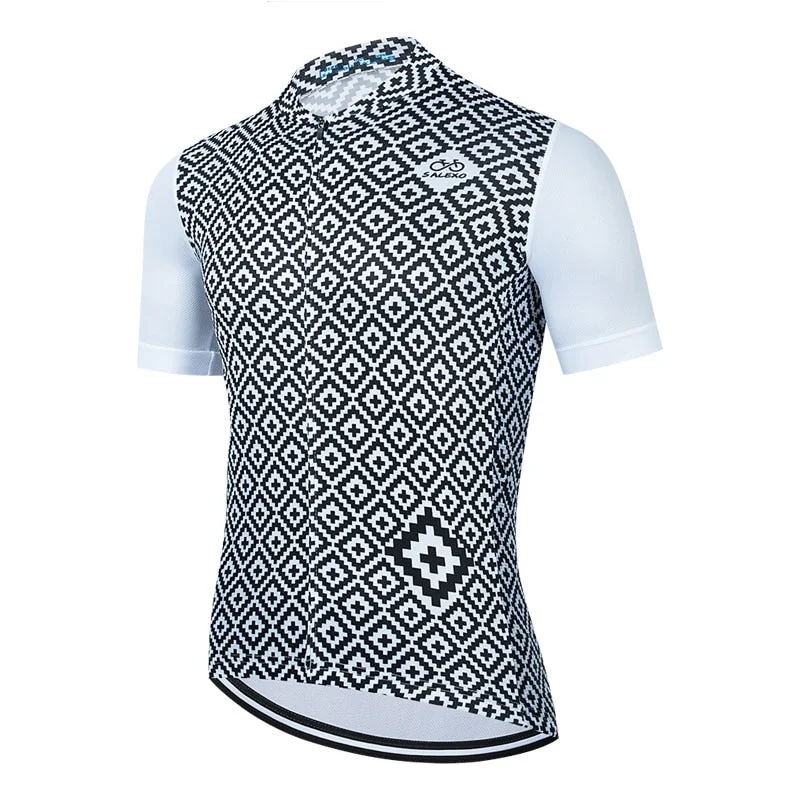 bicycle workshop comfort-Salexo Grahpic Grid Cycling Jersey