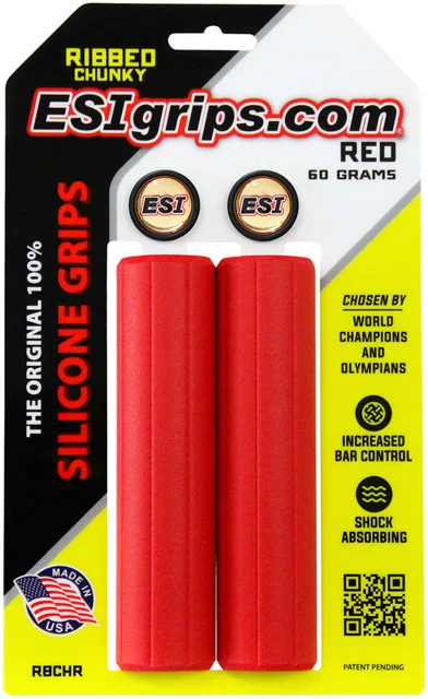 bicycle tool comfort-ESI Ribbed Chunky Grips - Red