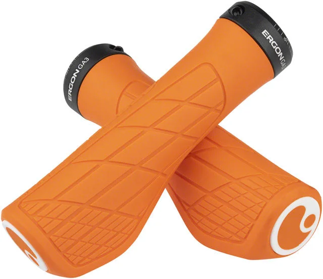 bicycle handlebar grip-Ergon GA3 Grips - Juicy Orange, Lock-On Small