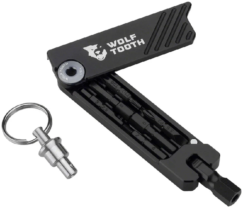 bicycle cleaner capacity-Wolf Tooth 6-Bit Hex Wrench Multi-Tool with Keyring - Gray