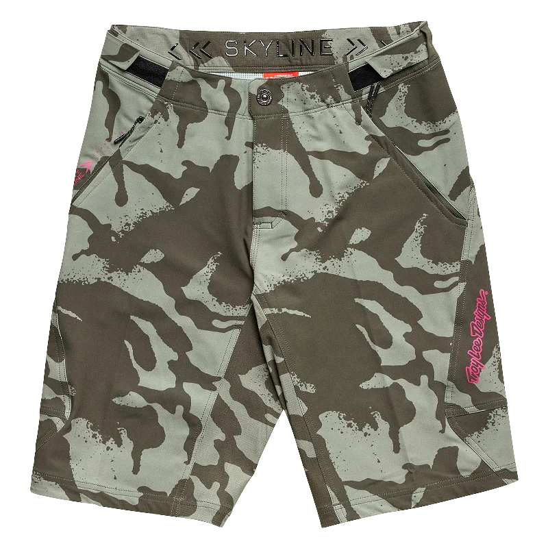 bicycle rotor smoothness-Troy Lee Designs Skyline MTB Short with Liner - Shadow Camo - Olive