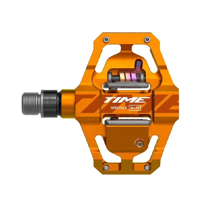 bicycle seatpost responsiveness-Time Speciale 10 Pedals - Dual Sided Clipless Platform Aluminum 9/16" Tangerine Small B1