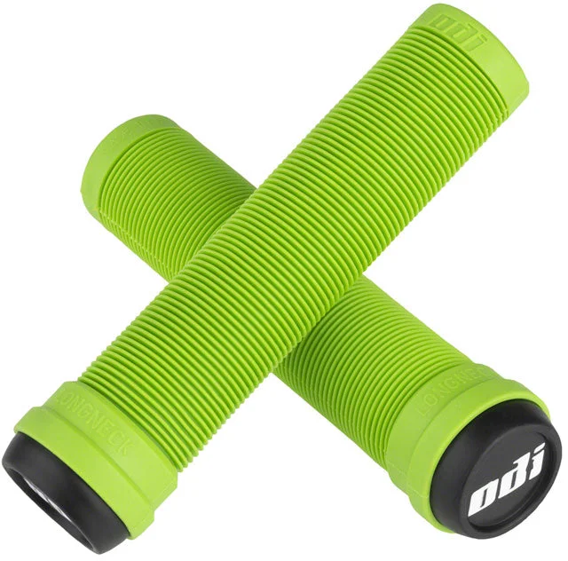 bicycle rotor robustness-ODI Flangeless Longneck Grips - Green