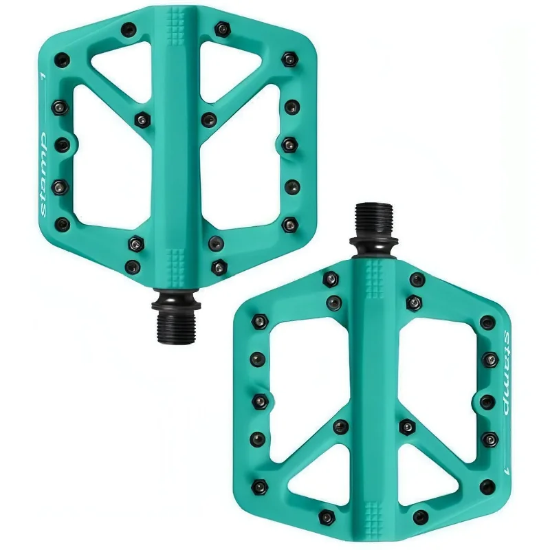 bicycle brake comfort-CrankBrothers Stamp 1 Large Flat Pedals - Turquoise