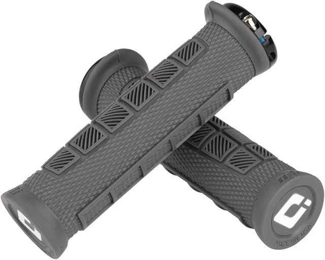 bicycle seatpost strength-ODI Elite Pro Grips - Graphite Black, Lock-On