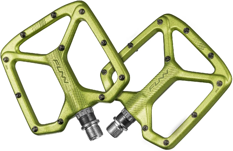 bicycle valve capacity-Funn Python 2 Alloy Flat Pedals Long Pins - Green