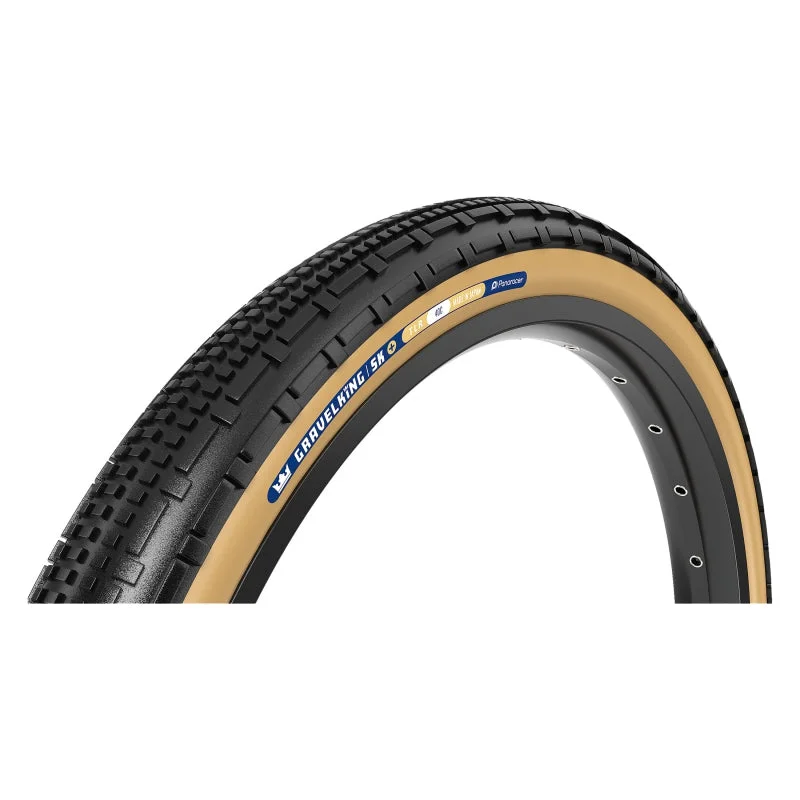 bicycle traffic comfort-Panaracer GravelKing SK Plus Tire - 700 x 45 Tubeless Folding Black/Brown