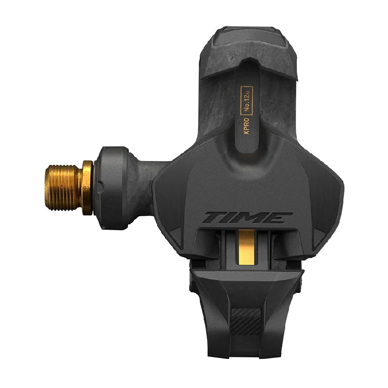 bicycle pedal performance-Time XPRO 12SL Pedals - Single Sided Clipless Carbon 9/16" Carbon/Gold QF 57 B1