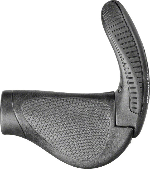 bicycle handlebar adaptability-Ergon GP3 Grips - Black/GrayGripshift, Lock-On, Large