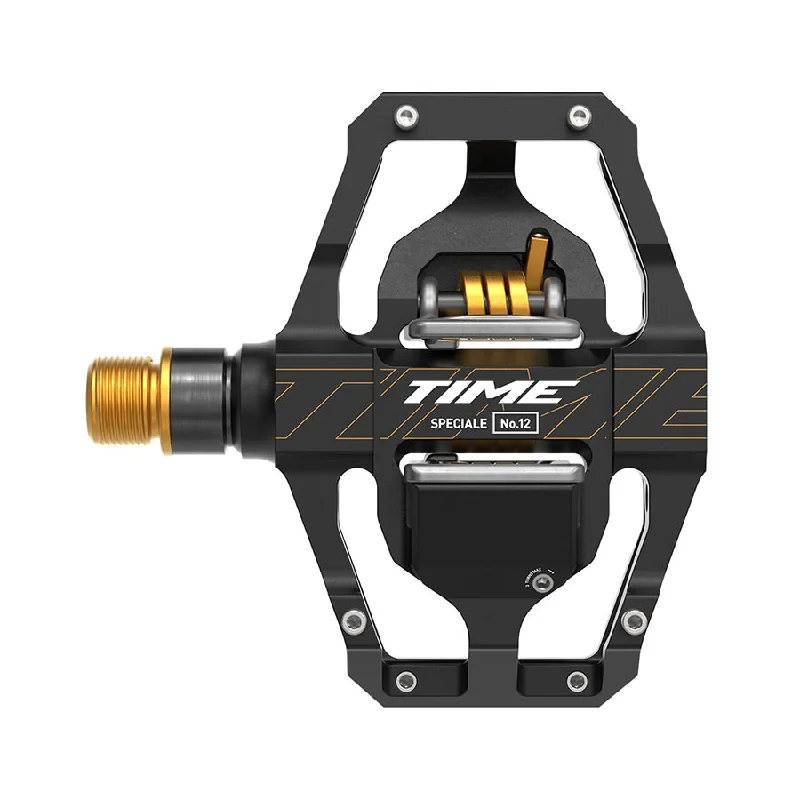 bicycle stem responsiveness-Time Speciale 12 Pedals - Dual Sided Clipless Platform Aluminum 9/16" BLK/Gold Large B1