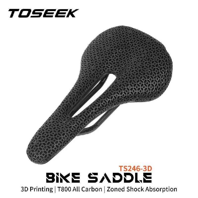 bicycle valve versatility-TOSEEK TS246 3D Printed Bicycle Saddle Carbon Fiber Ultralight Hollow Comfortable Breathable MTB/Road Bike Cycling Seat Parts