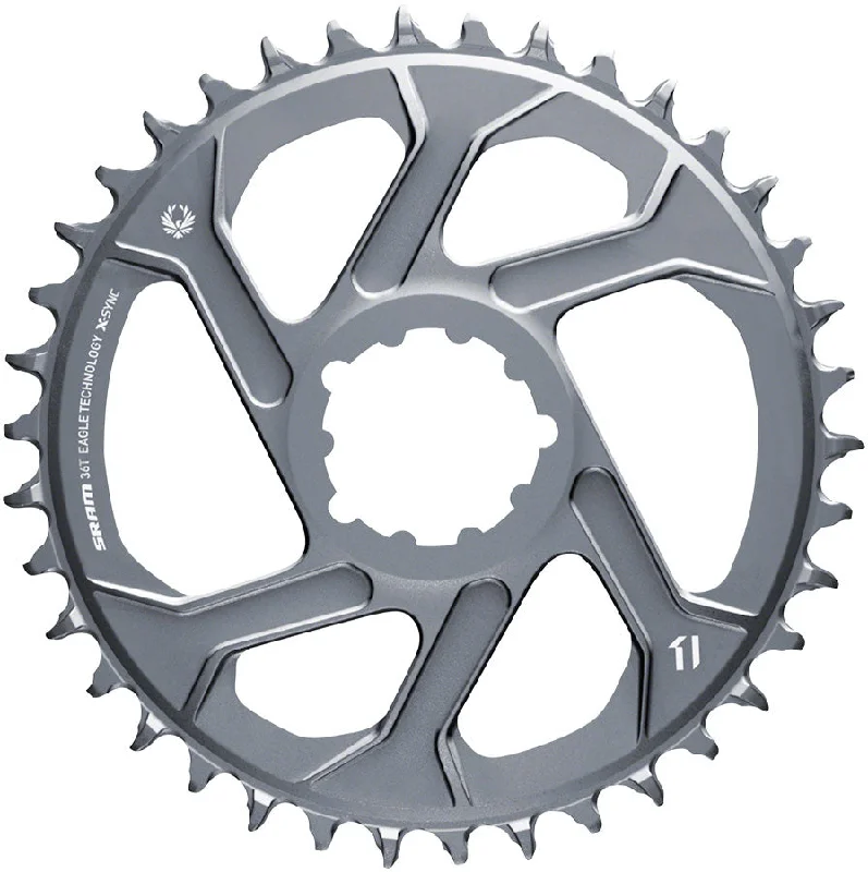 bicycle brake reliability-SRAM 36T X-Sync 2 Direct Mount Eagle Chainring 3mm Boost Offset Polar Gray