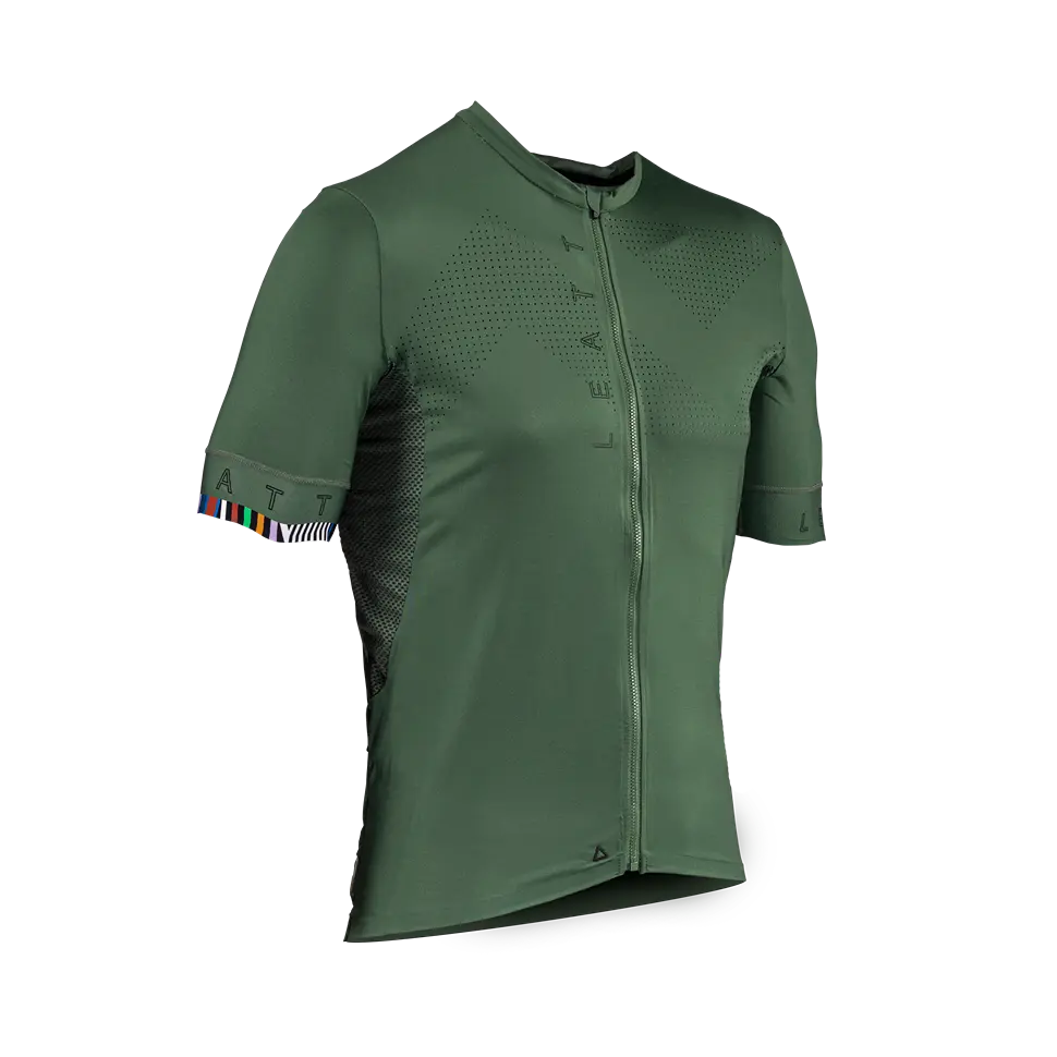 bicycle lever responsiveness-Leatt Endurance 5.0 Short Sleeve MTB Jersey - Spinach - 2024