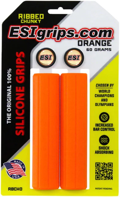 bicycle valve comfort-ESI Ribbed Chunky Grips - Orange