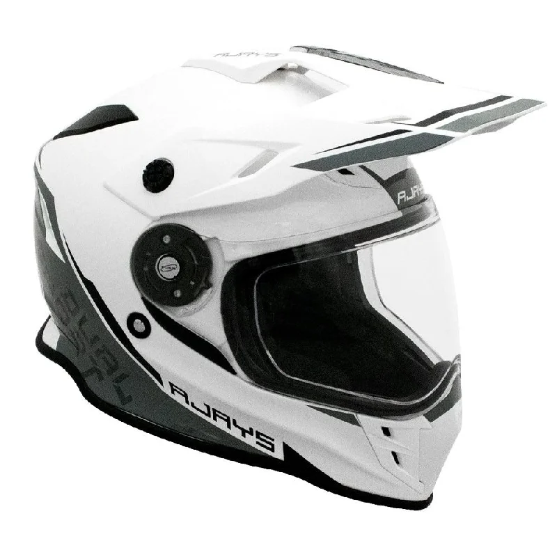 bicycle pedal adaptability-RJAYS DAKAR II HELMET - GLOSS WHITE/GREY