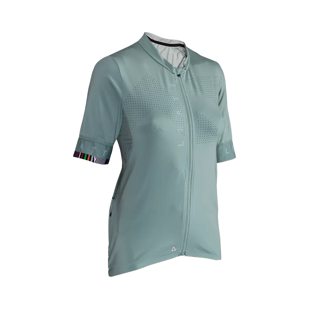 bicycle pump toughness-Leatt Endurance 5.0 Short Sleeve MTB Jersey - Womens - Pistachio - 2024