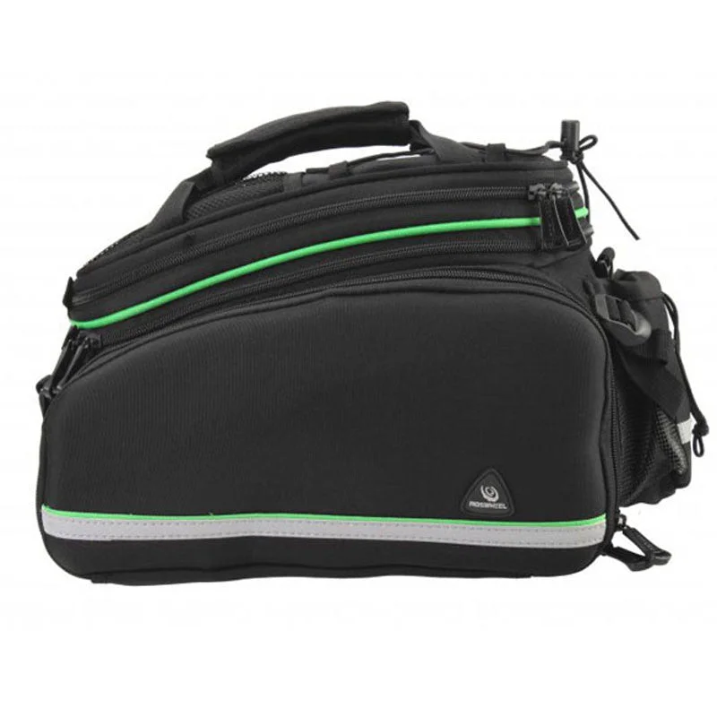 bicycle paint comfort-Waterproof Bicycle Rear Bag Bicycle Pannier Saddle Rear Seat Trunk Bag with Rain Cover Bike Pouch Black Green Cycling