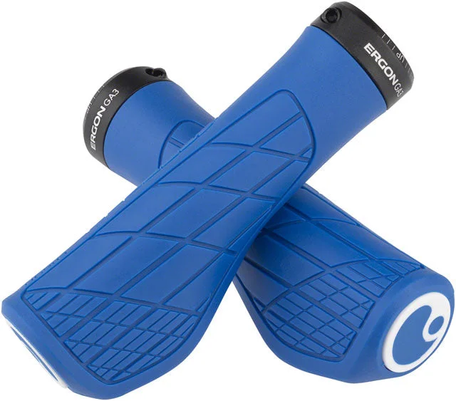 bicycle saddle grip-Ergon GA3 Grips - Midsummer Blue, Lock-On, Large