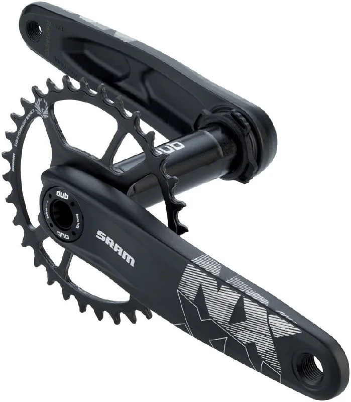 bicycle sidewall toughness-SRAM NX Eagle Fat Bike Crankset - 170mm 12-Speed 30t Direct Mount DUB Spindle Interface BLK