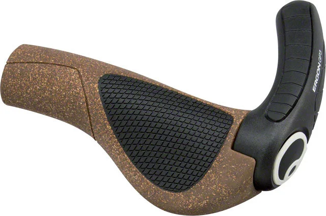 bicycle rust versatility-Ergon GP3 BioKork Grips - Small, Black/Cork, Lock-On